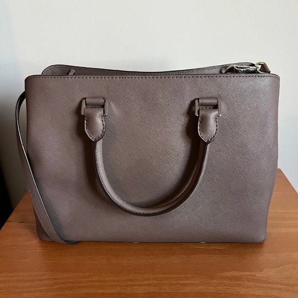 Michael Kors Savannah Lg Satchel Handbag in Saffiano Leather color "Cinder" - Picture 2 of 4